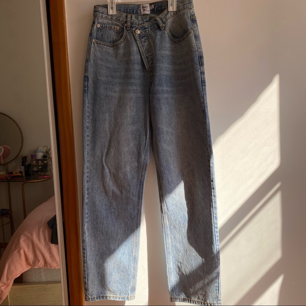 Princess Polly Holly Asymmetrical Straight Leg Jeans